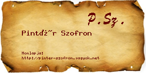 Pintér Szofron névjegykártya